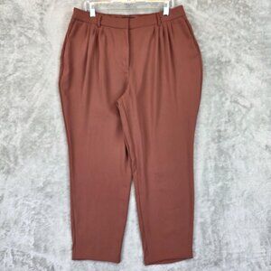 Express Pants Womens 14 Brown Ankle High Rise Tapered Pleated Dress Work Trouser